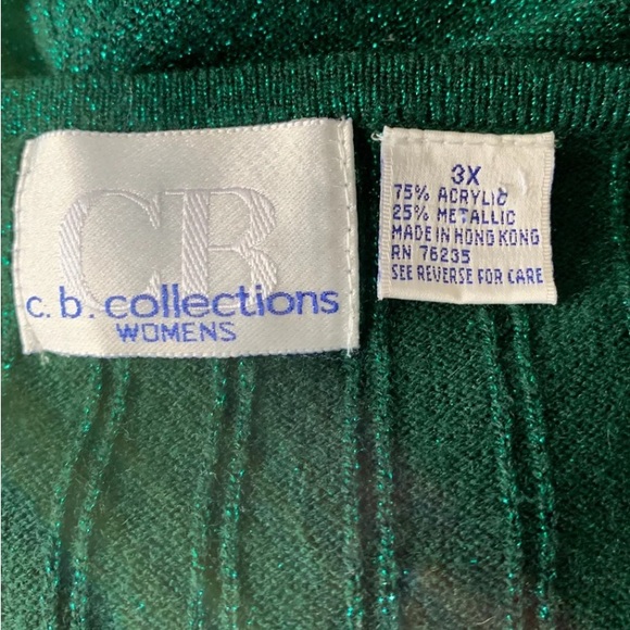 c. b. Collections women’s 3X glittery green blouse - Picture 10 of 11